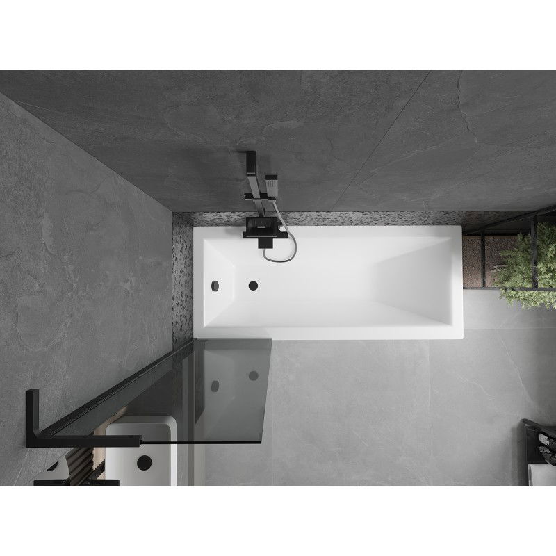 Mexen Next L vaňová zástena 1-dverová 50 x 150 cm, grafitová, čierna - 895-050-000-03-40-70