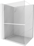 Mexen Kioto+ sprchový panel s poličkou Walk-in 95 x 200 cm, transparentný, biely - 800-095-121-20-00