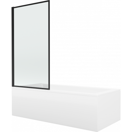 Mexen Cubik obdĺžniková vaňa 170 x 70 cm s obložením a jedným krídlom 70 cm, čierny vzor fix - 550317070X9307007070