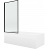 Mexen Cubik obdĺžniková vaňa 170 x 70 cm s obložením a jedným krídlom 70 cm, čierny vzor fix - 550317070X9307007070