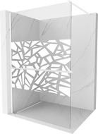 Mexen Kioto+ sprchová stena s poličkou Walk-in 130 x 200 cm, biely vzor, biela - 800-130-121-20-85