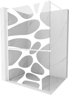 Mexen Kioto+ sprchová stena s policou Walk-in 90 x 200 cm, biela vlna, biela - 800-090-121-20-97