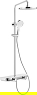 Mexen Axis nástenná sprchová sada s dažďovou hlavicou a batériou, chróm/biela - 78112-20