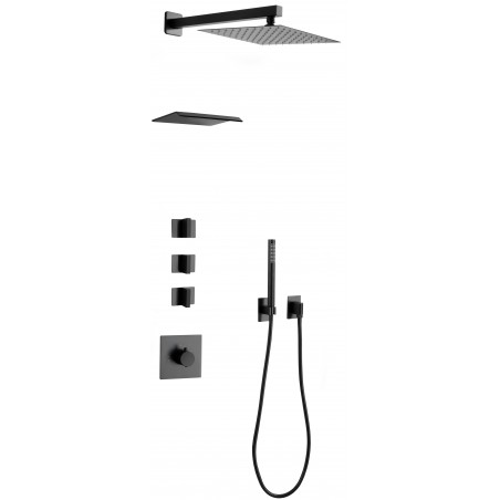 Mexen Boka podomietková sprchová súprava, čierna - 7603-03-70