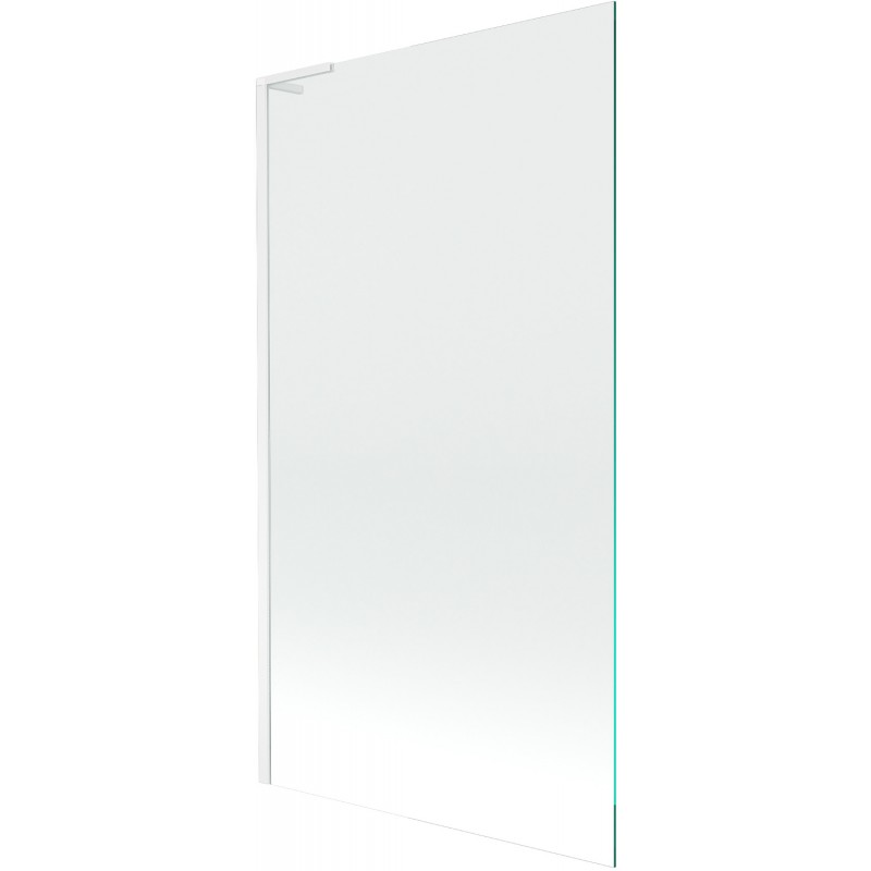Mexen Next L kúpeľňová stena 1-list 100 x 150 cm, priehľadná, biela - 895-100-000-03-00-20