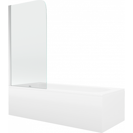 Mexen Vega obdĺžniková vaňa 150 x 70 cm s obložením a jedným krídlovým paravánom 70 cm, transparentná, chróm - 550115070X900701?
