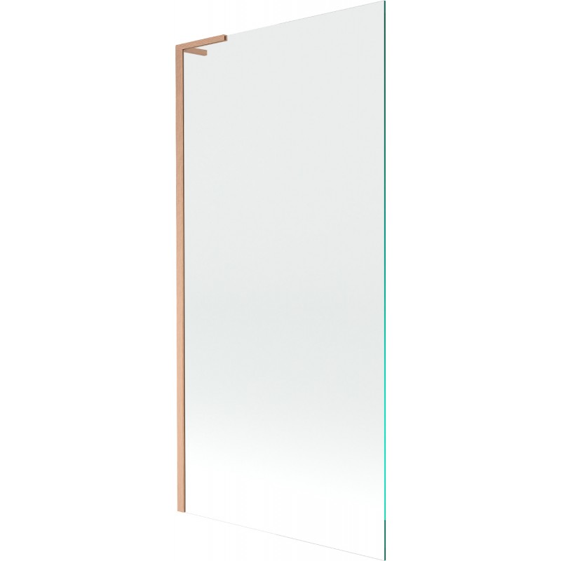 Mexen Next L paraván na vaňu 1-krídlový 90 x 150 cm, transparentný, brúsená meď - 895-090-000-03-00-65