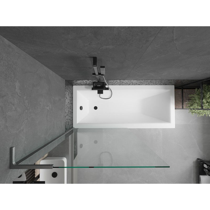 Mexen Next L vaňová zástena 1-krídlová 90 x 150 cm, transparentná, brúsená tmavosivá - 895-090-000-03-00-66