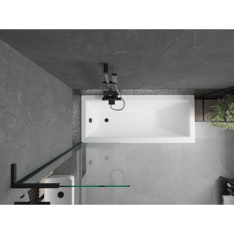 Mexen Next L vaňová zástena 1-krídlová 60 x 150 cm, priehľadná, čierna - 895-060-000-03-00-70