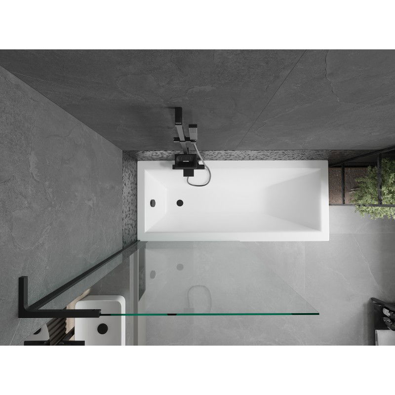 Mexen Next L vaňová zástena 1-krídlová 90 x 150 cm, transparentná, čierna - 895-090-000-03-00-70