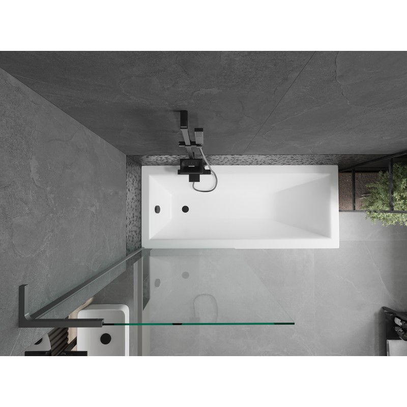 Mexen Next L vaňová zástena 1-krídlová 80 x 150 cm, transparentná, gun metal - 895-080-000-03-00-95