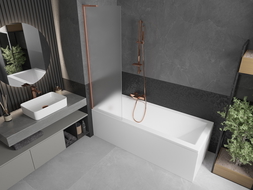 Mexen Next L vaňová clona 1-krídlová 60 x 150 cm, mráz, brúsená meď - 895-060-000-03-30-65