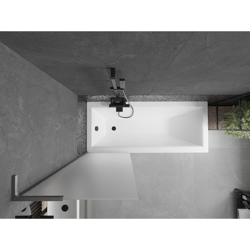 Mexen Next L vaňová zástena 1-krídlová 60 x 150 cm, matné sklo, brúsená gun grey - 895-060-000-03-30-66