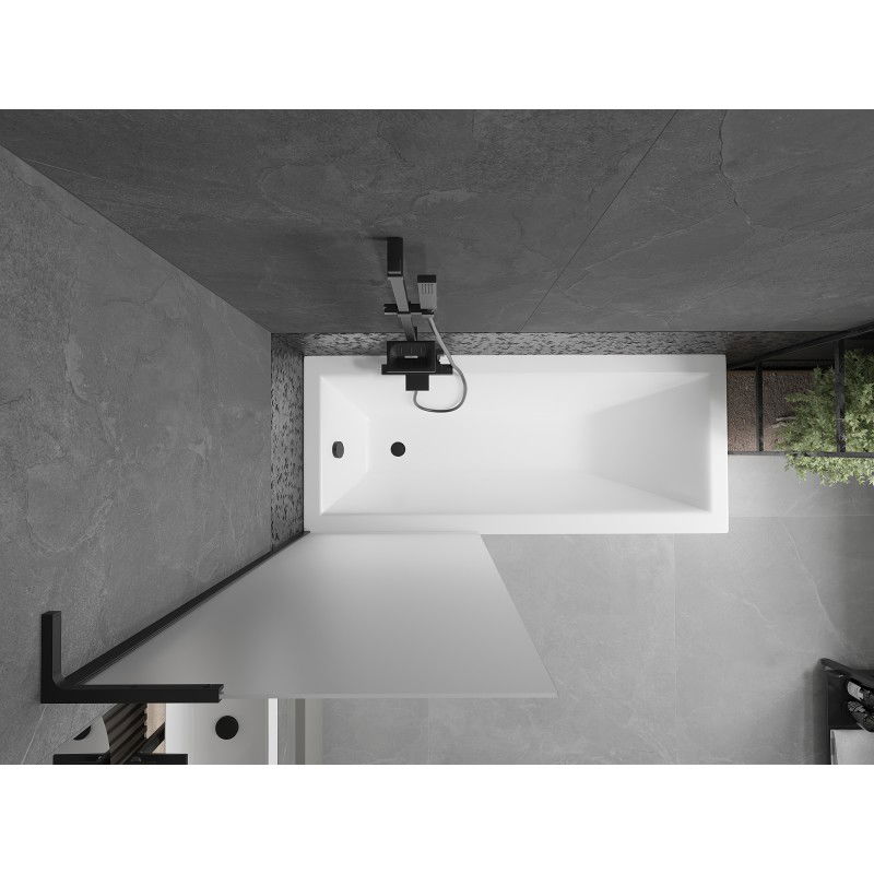 Mexen Next L vaňová zástena 1-krídlová 70 x 150 cm, matná, čierna - 895-070-000-03-30-70