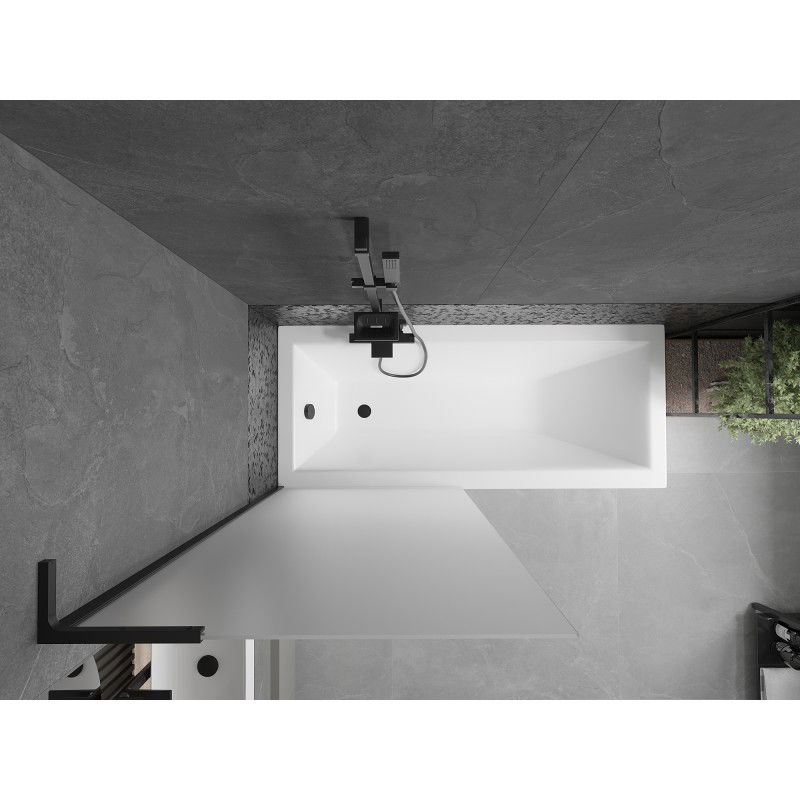 Mexen Next L vaňová zástenka 1-krídlová 80 x 150 cm, námraza, čierna - 895-080-000-03-30-70