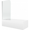 Mexen Vega obdĺžniková vaňa 150 x 70 cm s obložením a 1-krídlovou zástenou 80 cm, transparentná, chróm - 550115070X9008010100