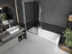 Mexen Next L sprchová zástena 1-krídlová 80 x 150 cm, grafit, biely - 895-080-000-03-40-20