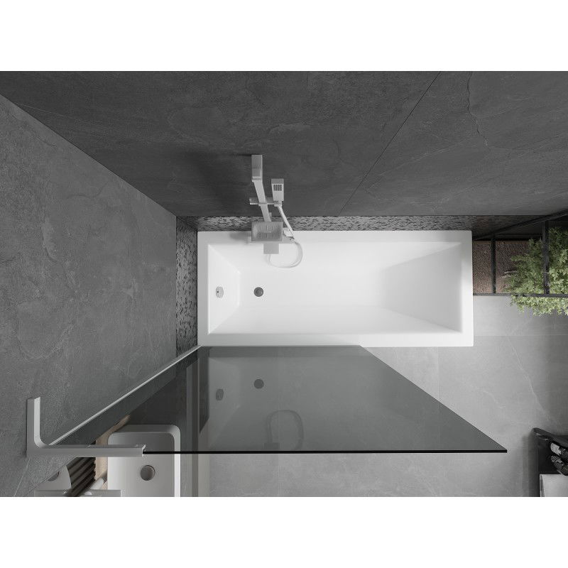 Mexen Next L vaňa paraván 1-krídlový 100 x 150 cm, grafit, biely - 895-100-000-03-40-20