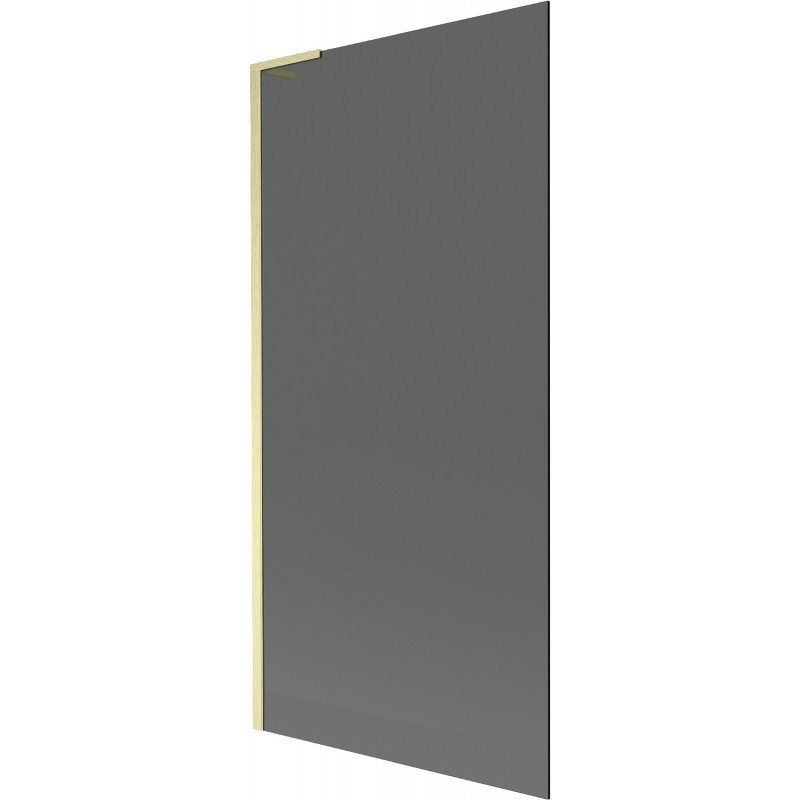 Mexen Next L paraván na vaňu 1-krídlový 90 x 150 cm, grafitový, zlatý kartáčovaný - 895-090-000-03-40-55