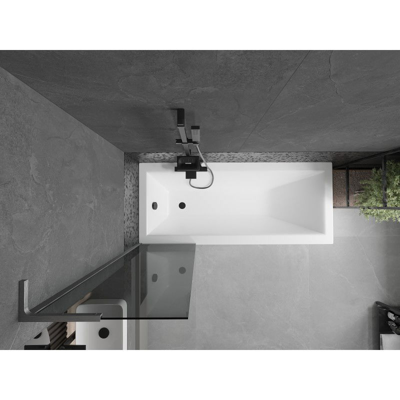 Mexen Next L vaňová zástena 1-krídlová 50 x 150 cm, grafit, brúsená gun gray - 895-050-000-03-40-66