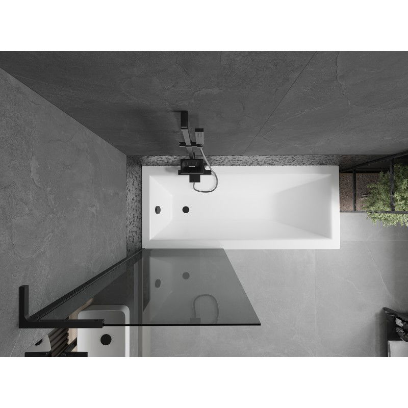 Mexen Next L vaňová zástena 1-krídlová 70 x 150 cm, grafit, čierna - 895-070-000-03-40-70