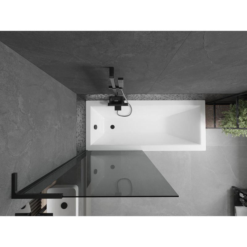 Mexen Next L vaňová zástena s jednými dverami 80 x 150 cm, grafit, čierna - 895-080-000-03-40-70