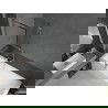 Mexen Next L paraván na vaňu, 1-krídlový, 60 x 150 cm, čierny vzor, chróm - 895-060-000-03-70-01