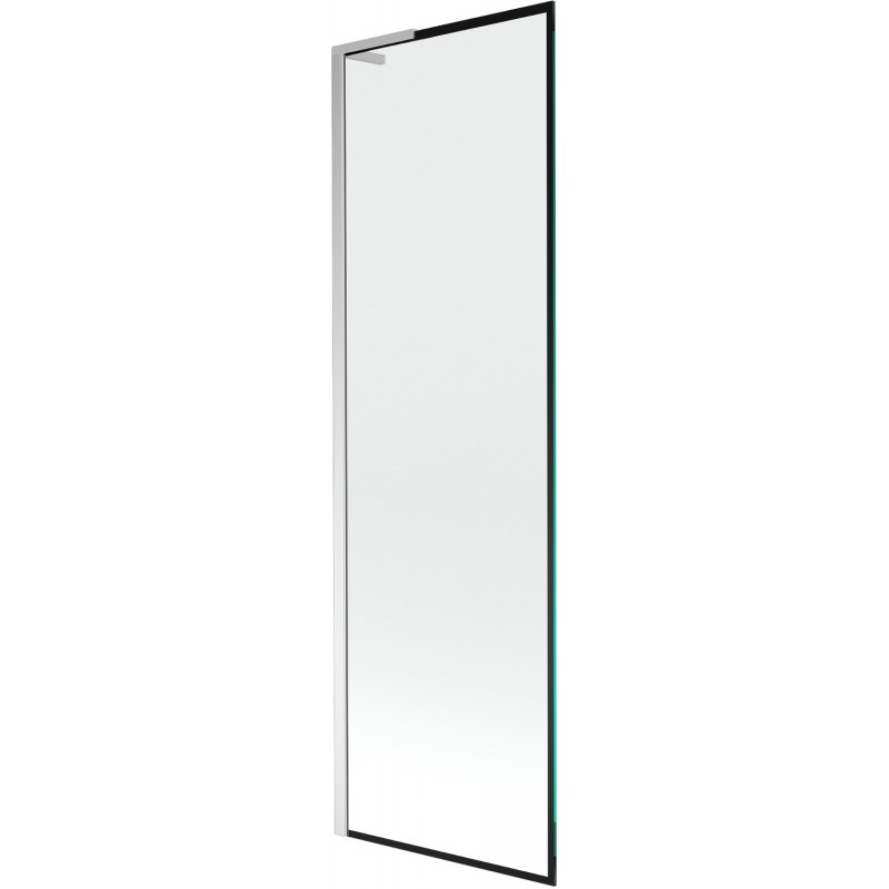 Mexen Next L paraván na vaňu, 1-krídlový, 60 x 150 cm, čierny vzor, chróm - 895-060-000-03-70-01