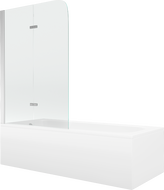 Mexen Vega obdĺžniková vaňa 150 x 70 cm s obkladom a dvojkrídlovým zástenom 100 cm, transparentná, chróm - 550115070X9010020100