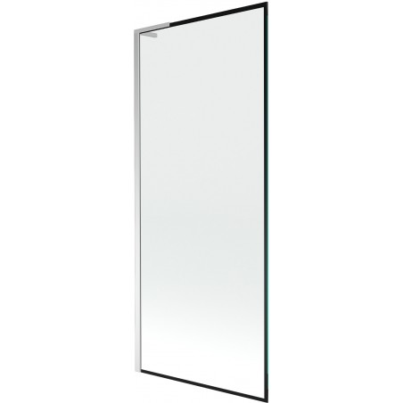 Mexen Next L paraván na vaňu 1-krídlový 80 x 150 cm, čierny vzor, chróm - 895-080-000-03-70-01