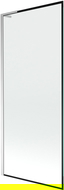 Mexen Next L Vaňa Paraván 1-krídlový 80 x 150 cm, čierny rám, chróm - 895-080-000-03-70-01