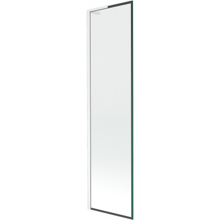 Mexen Next L vanová zástěna 1-křídlová 50 x 150 cm, černý vzor, bílá - 895-050-000-03-70-20
