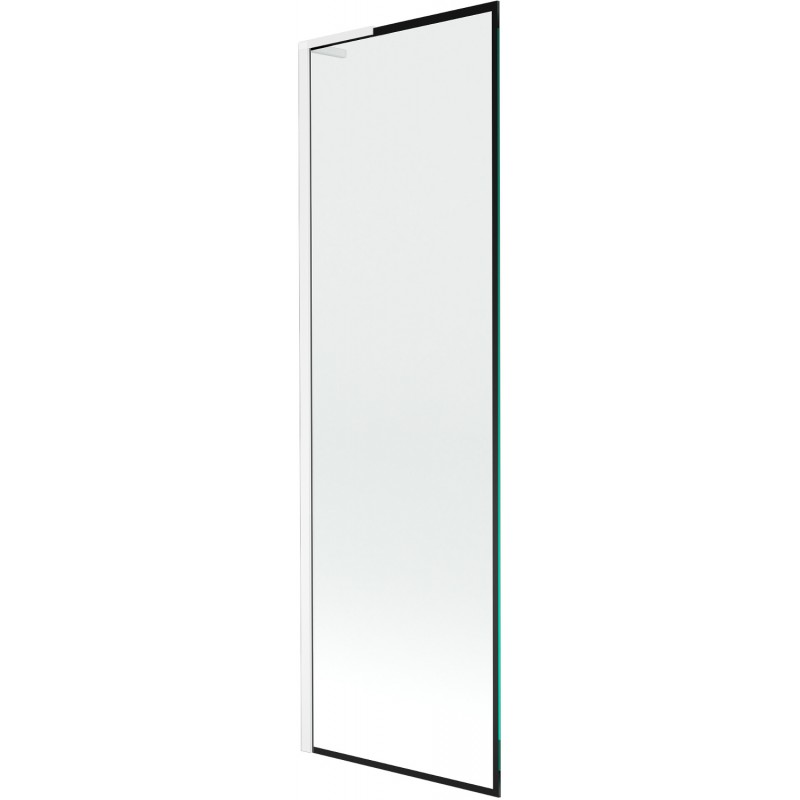 Mexen Next L vaňová zástena 1-krídlová 60 x 150 cm, čierny vzor, biela - 895-060-000-03-70-20