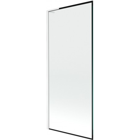 Mexen Next L vaňová zástenka 1-krídlová 80 x 150 cm, čierny vzor, biela - 895-080-000-03-70-20