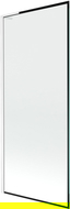 Mexen Next L vaňová zástena 1-krídlová 80 x 150 cm, čierny rám, biely - 895-080-000-03-70-20