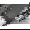 Mexen Next L paraván na vaňu 1-krídlový 100 x 150 cm, čierny vzor, biely - 895-100-000-03-70-20