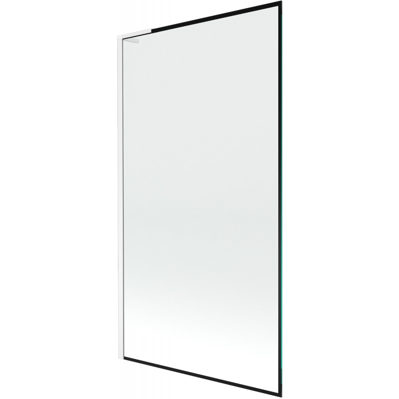 Mexen Next L paraván na vaňu 1-krídlový 100 x 150 cm, čierny vzor, biely - 895-100-000-03-70-20