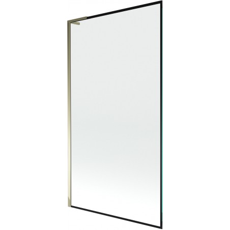 Mexen Next L vaňová zástena 1-krídlová 100 x 150 cm, čierny rám, zlatý - 895-100-000-03-70-50