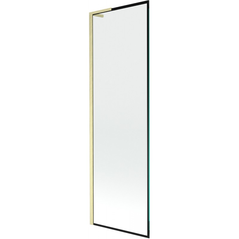 Mexen Next L vaňová zástena 1-krídlová 60 x 150 cm, čierny vzor, zlatý kartáčovaný - 895-060-000-03-70-55