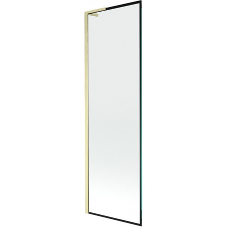 Mexen Next L vaňová zástena 1-krídlová 60 x 150 cm, čierny vzor, zlatý kartáčovaný - 895-060-000-03-70-55