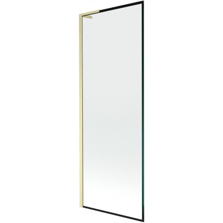 Mexen Next L paraván na vaňu 1-krídlový 70 x 150 cm, čierny vzor, zlatý matný - 895-070-000-03-70-55
