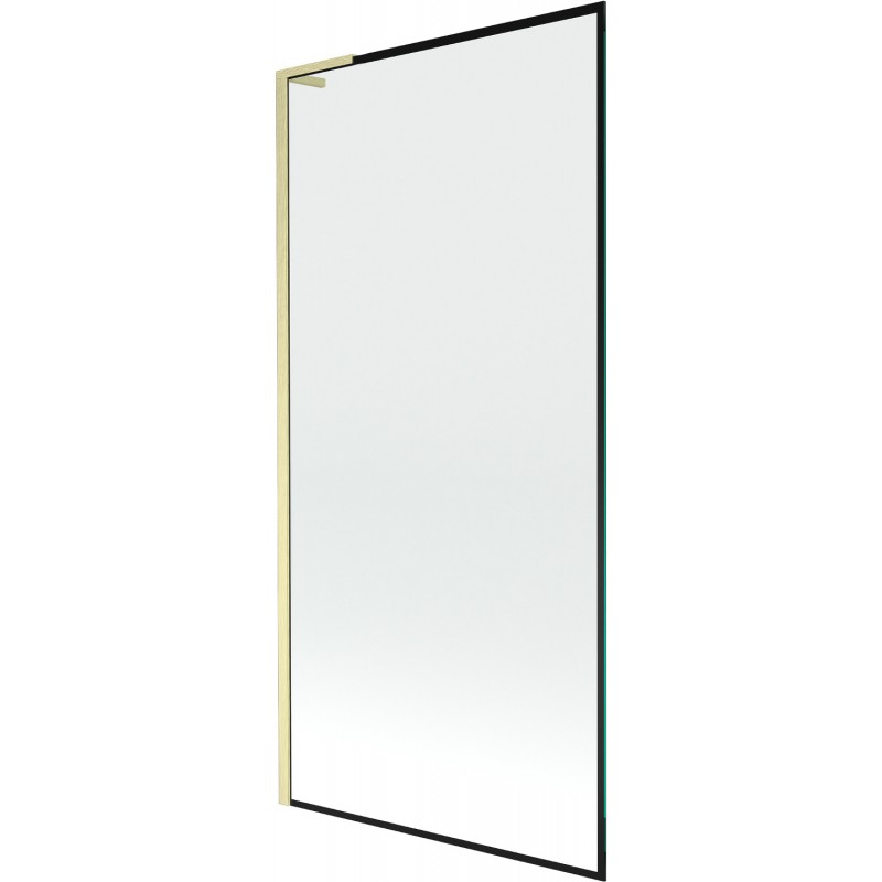Mexen Next L vaňová zástenka 1-krídlová 90 x 150 cm, čierny vzor, zlatý kartáčovaný - 895-090-000-03-70-55