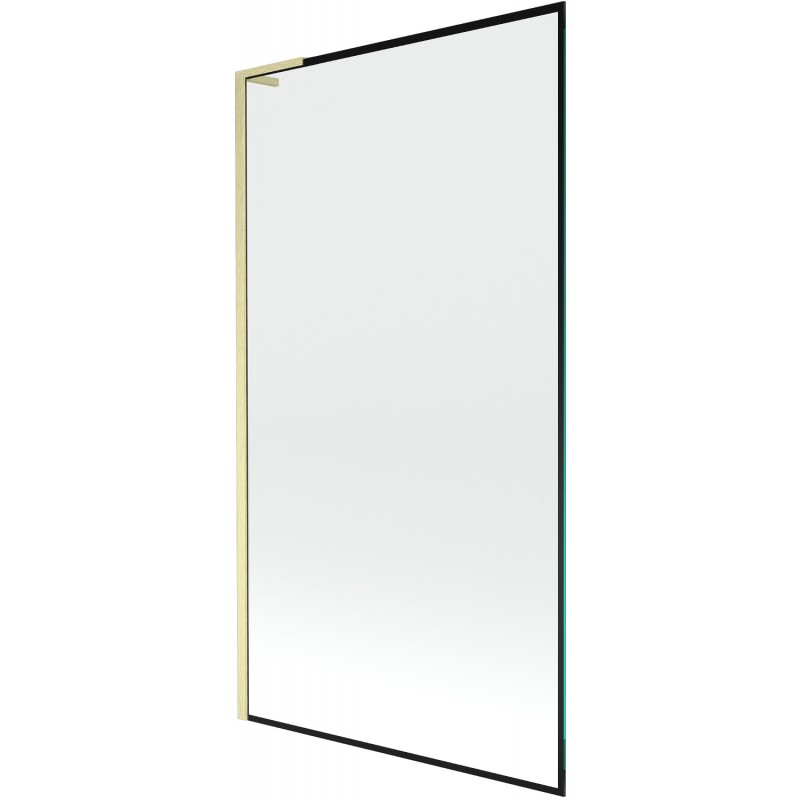 Mexen Next L vaňová zástenka 1-dverová 100 x 150 cm, čierny rám, zlatý kartáčovaný - 895-100-000-03-70-55