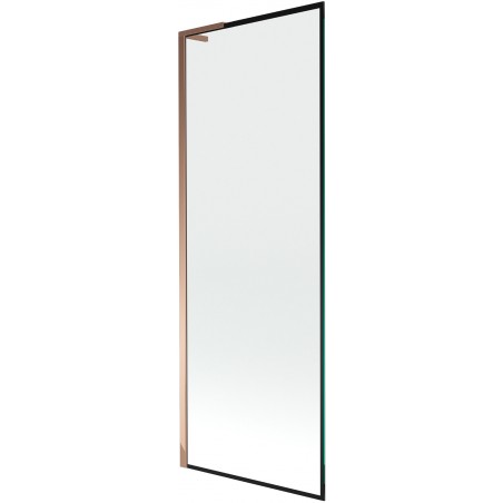 Mexen Next L vaňová zástena 1-krídlová 70 x 150 cm, čierny vzor, ružové zlato - 895-070-000-03-70-60