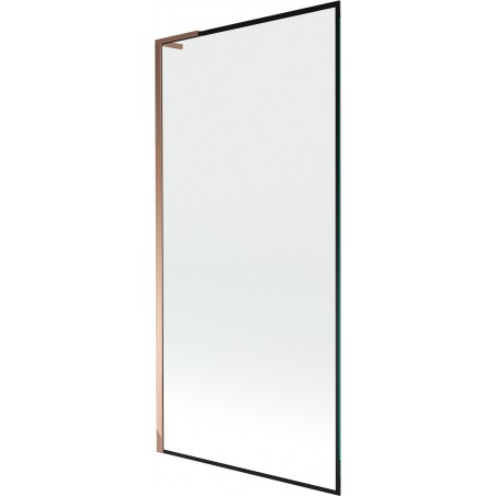 Mexen Next L vaňová zástena 1-krídlová 90 x 150 cm, čierny vzor, ružové zlato - 895-090-000-03-70-60