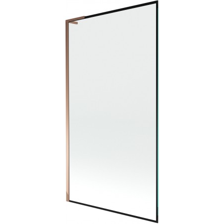 Mexen Next L vaňová zástenka 1-krídlová 100 x 150 cm, čierny rám, ružové zlato - 895-100-000-03-70-60