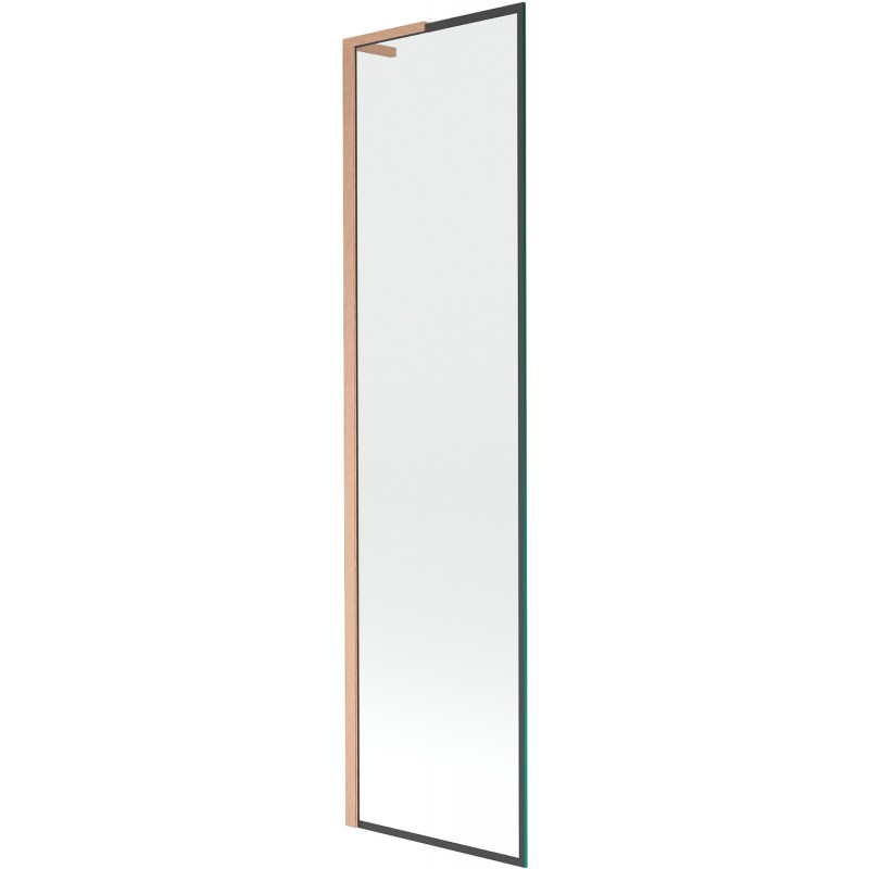 Mexen Next L vaňová zástená 1-krídlová 50 x 150 cm, čierny vzor, brúsená meď - 895-050-000-03-70-65