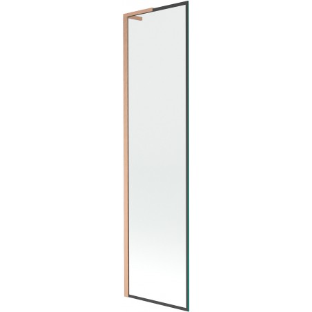 Mexen Next L vanová zástěna 1-krídlová 50 x 150 cm, čierny rám, brúsená meď - 895-050-000-03-70-65