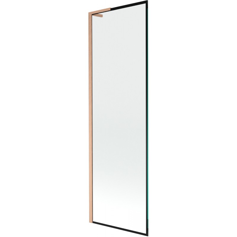Mexen Next L vaňová zástenka 1-krídlová 60 x 150 cm, čierny vzor, brúsená meď - 895-060-000-03-70-65
