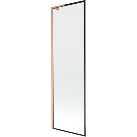 Mexen Next L vaňová zástenka 1-krídlová 60 x 150 cm, čierny vzor, brúsená meď - 895-060-000-03-70-65